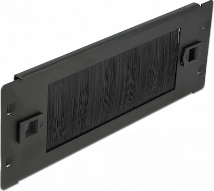 Panel me furçë për menaxhim kabllosh DeLOCK 10", 2U, tool-free, i zi