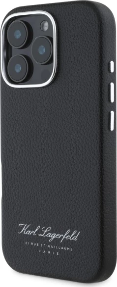 Mbështjellës Karl Lagerfeld Hotel RSG për iPhone 16 Pro Max, i zi