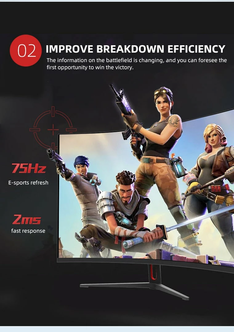 32 inch Monitor Gaming STARDOM ZP3275 4k 75Hz 1ms borderless curved