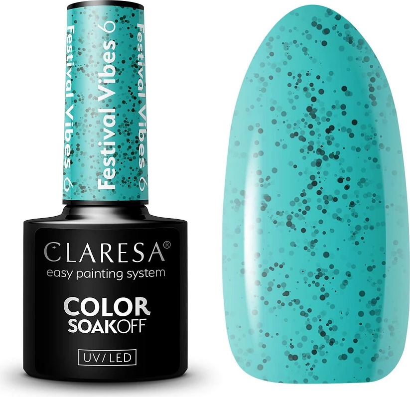 Llak për thonj Claresa Festival Vibes Hybrid për femra, 6.5g