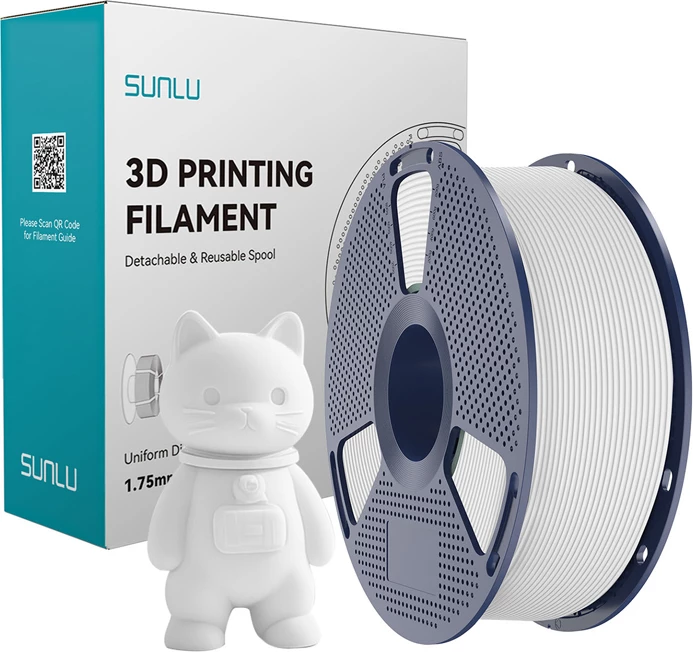 Filament PLA Matte Sunlu PLA M W 1.75mm 1kg, i bardhë