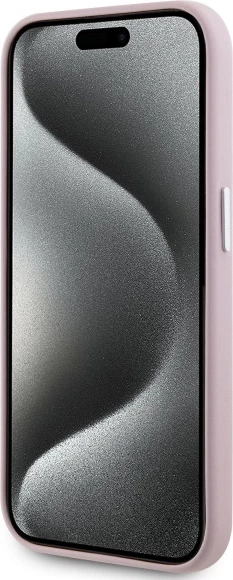 Mbështjellës Karl Lagerfeld FW Metal Plate MagSafe për iPhone 15 Pro, Rozë