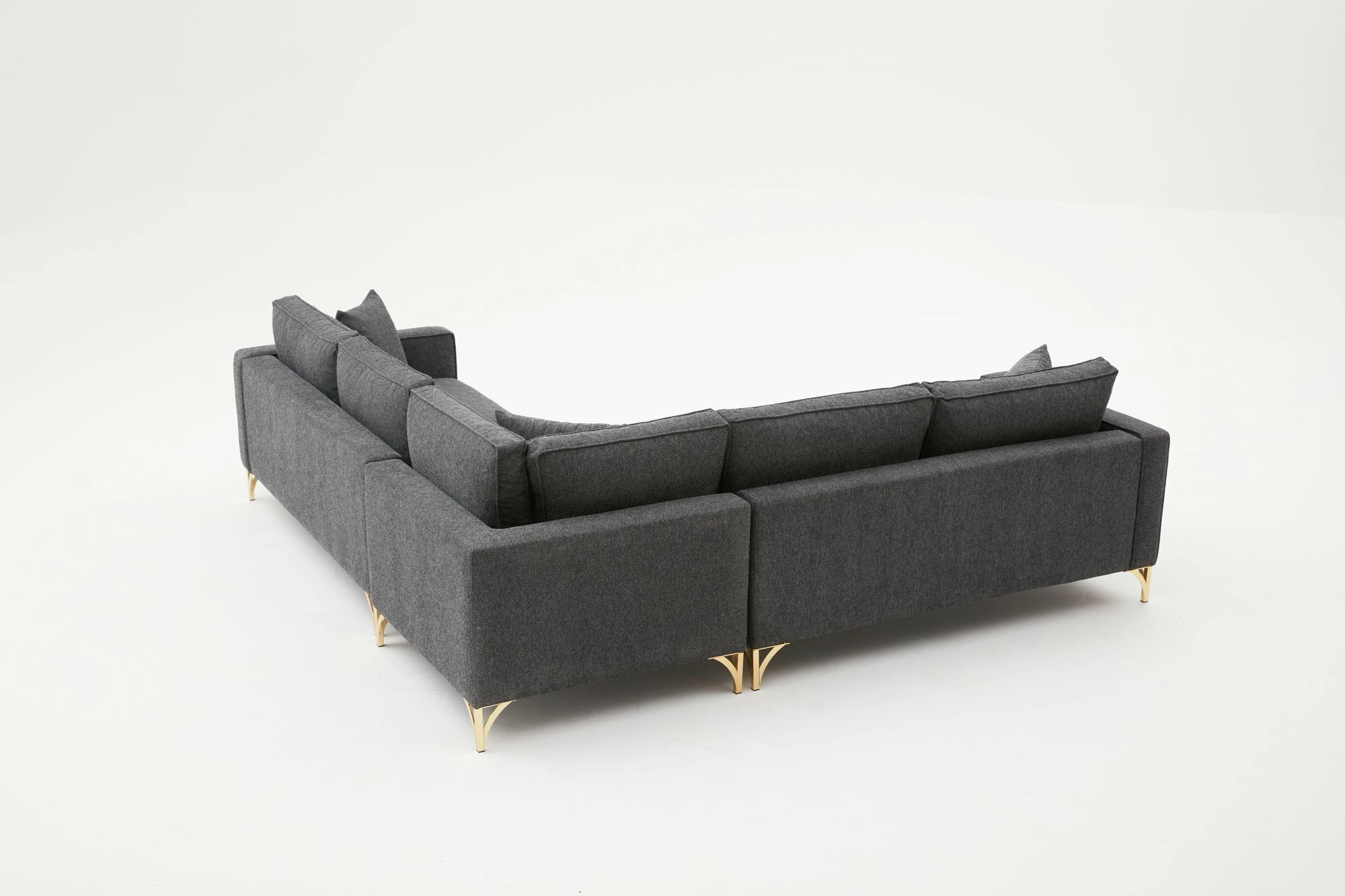 Këndare Atelier del Sofa, ngjyrë antracit, detaje ari
