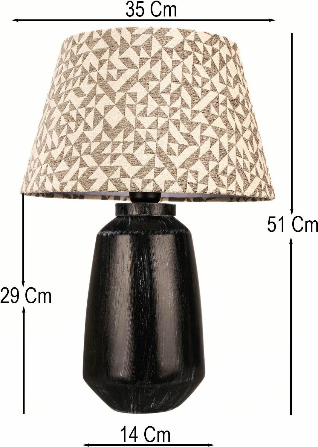 Llambë tavoline Opviq, BK113, shumëngjyrëshe, trup qeramike, kapak kadife, Ø35 h:22cm, lartësi 51cm