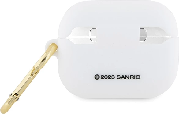 Mbështjellës Hello Kitty për AirPods Pro, silikon, i bardhë, me unazë