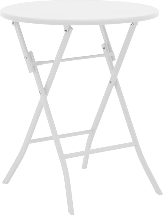 Tavolinë me karrige për terasë, metalike, e bardhë, Albero-Calan, 60x70cm