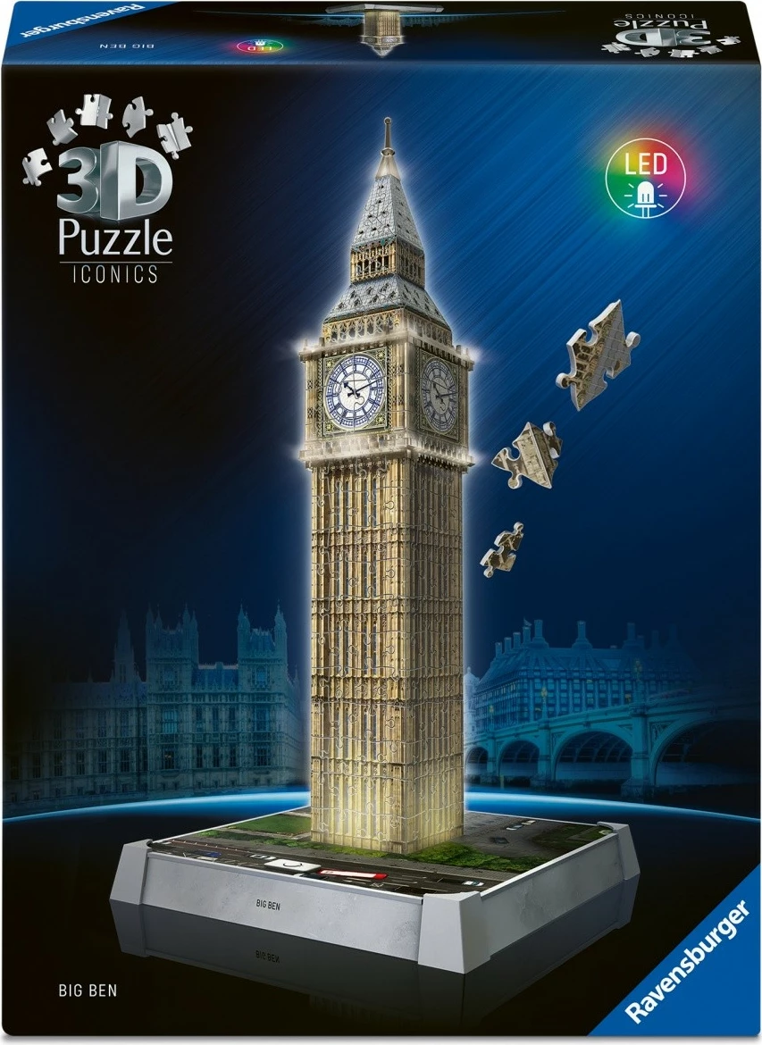 Puzzle 3D Ravensburger Big Ben, 235 pjesë, plastikë, me LED
