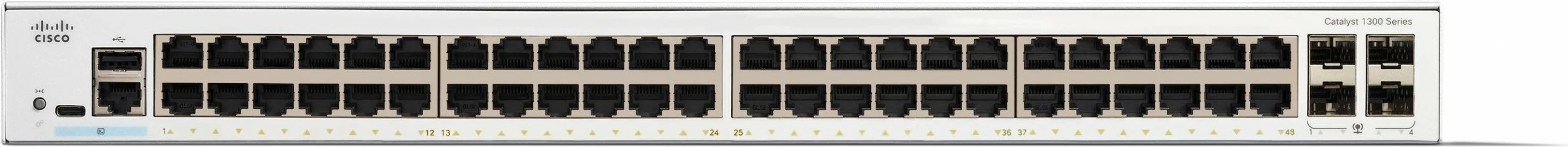 Switch Cisco Catalyst 1300-48T-4G, 48 porta GE, 4x1GE SFP, Managed, L2/L3, Gigabit Ethernet, bardhë