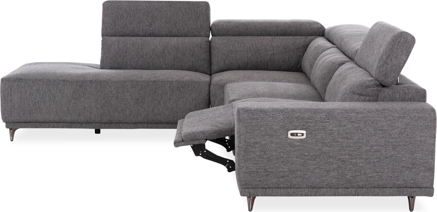 Këndore e majtë me 5 ulëse, me recline, ngjyrë gri, LUNARIS CD3316.01L, 307x267x94cm