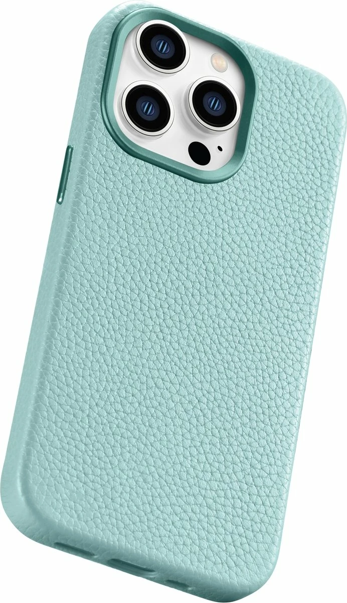 Mbështjellës iCarer Litchi Premium për iPhone 14 Pro Max me MagSafe, Lëkurë, Gjelbër