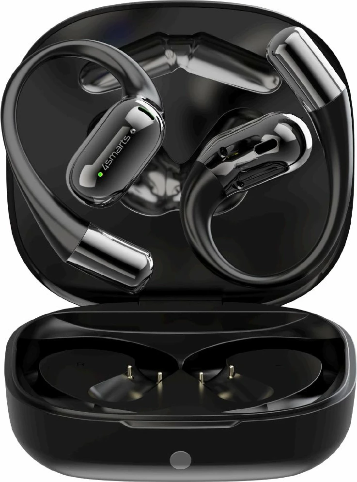 Kufje 4smarts SkyBuds AI Screen, Open-Ear True Wireless, Bluetooth 5.4, 28h, të zeza