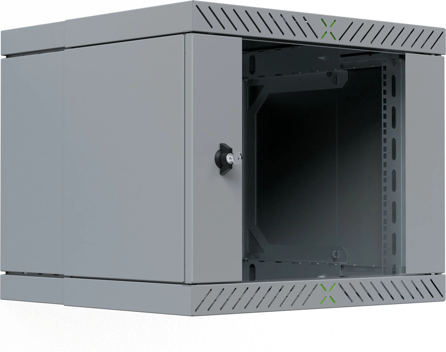 Kabinet rack muri EFB Elektronik WGX-0906GR.G1, 9U 19", 600x600mm, 60 kg, me xham, gri