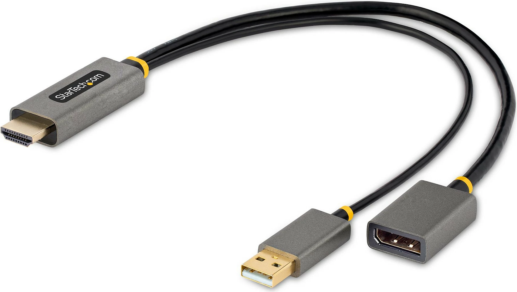 Adapter kabllo HDMI në DisplayPort StarTech, 30cm, 4K 60Hz, HDR, USB me rrymë, e zezë/gri