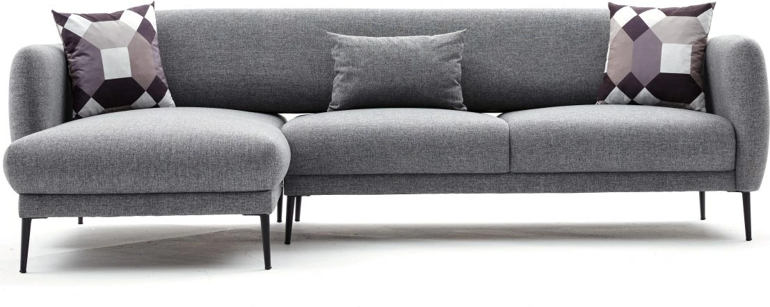 Kënd-sofë Venus L, ngjyrë gri, shndërrohet në krevat