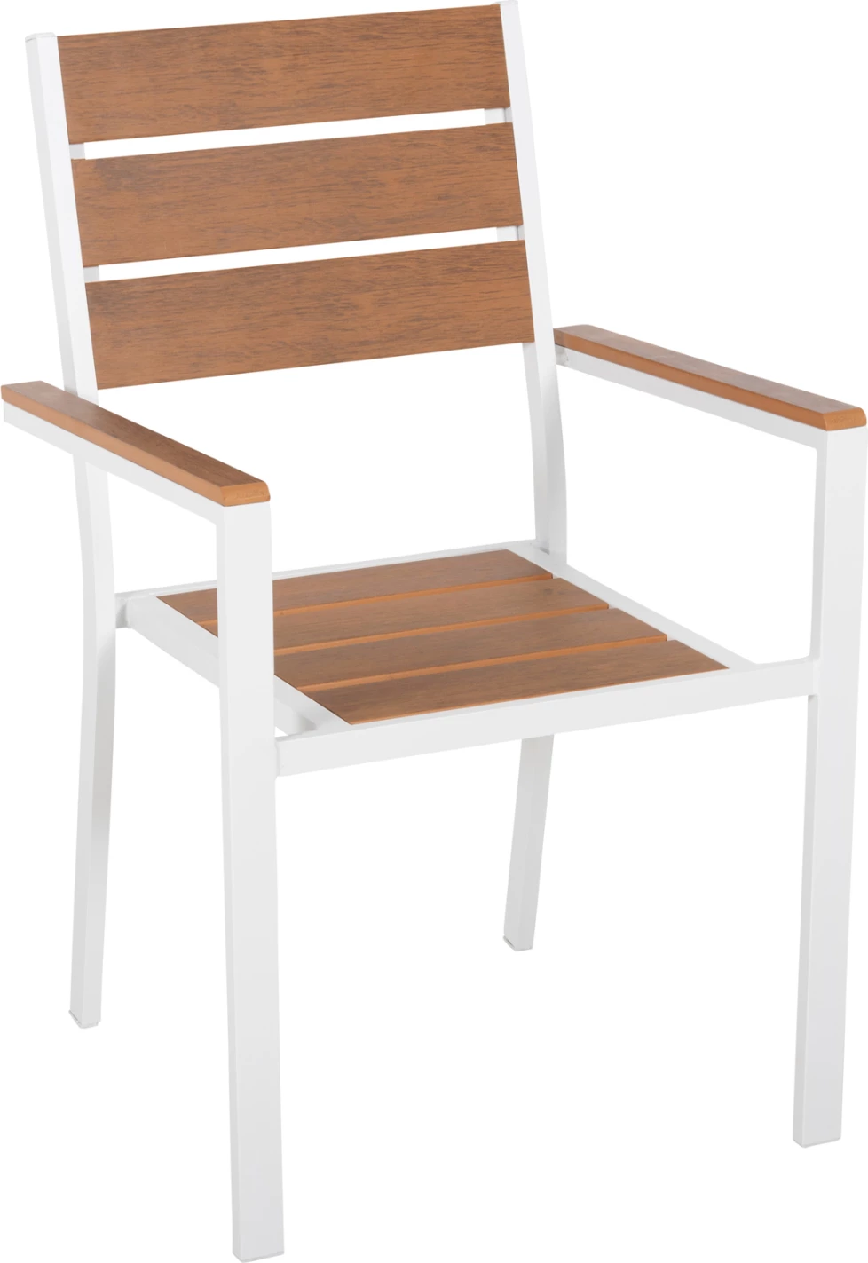 Karrige alumini SAGA, FH5981.01, e bardhë-polywood, natyrale, 55x55x86H cm