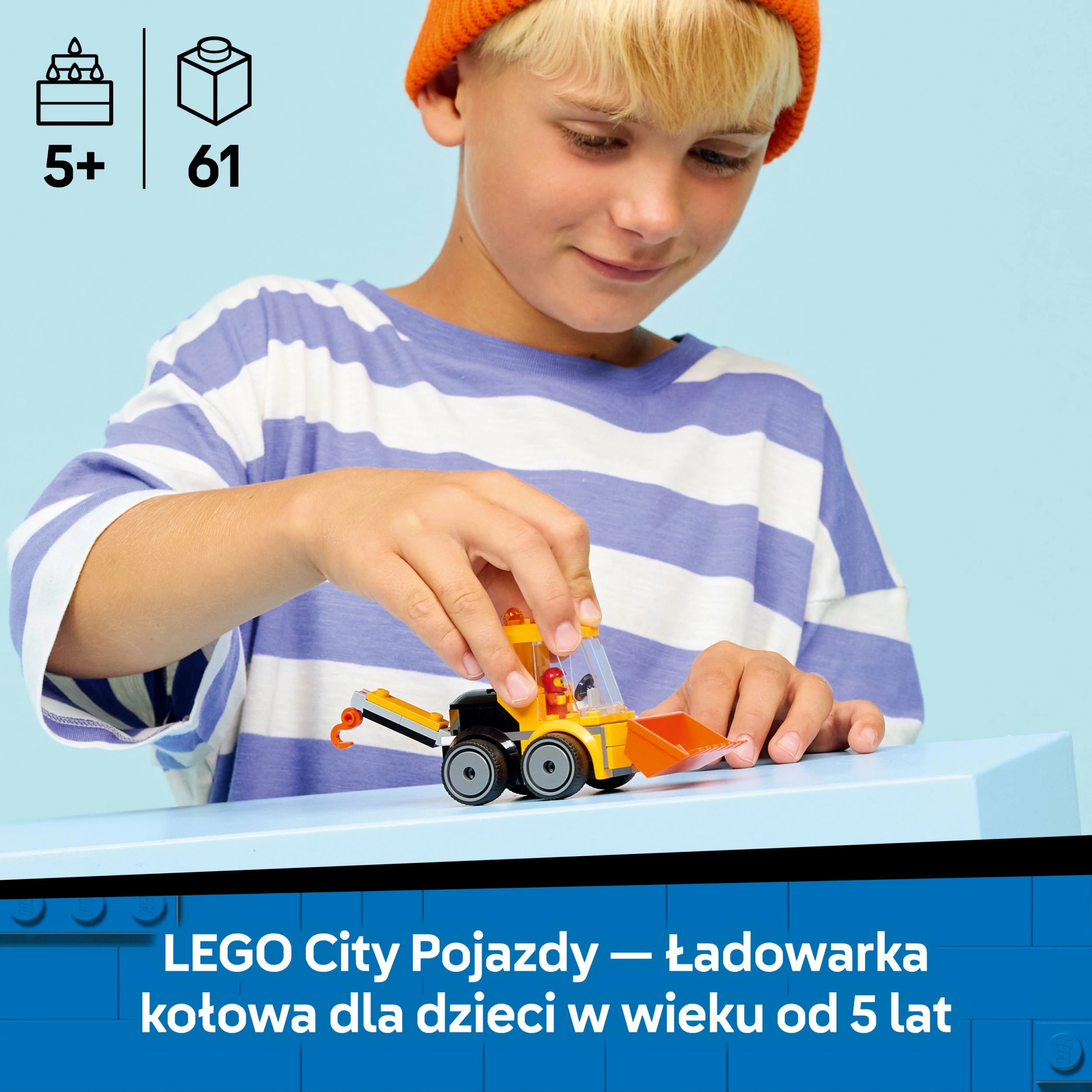 Set LEGO City Vehicles Wheel Loader 60483, 61 copë, për 5+ vjeç
