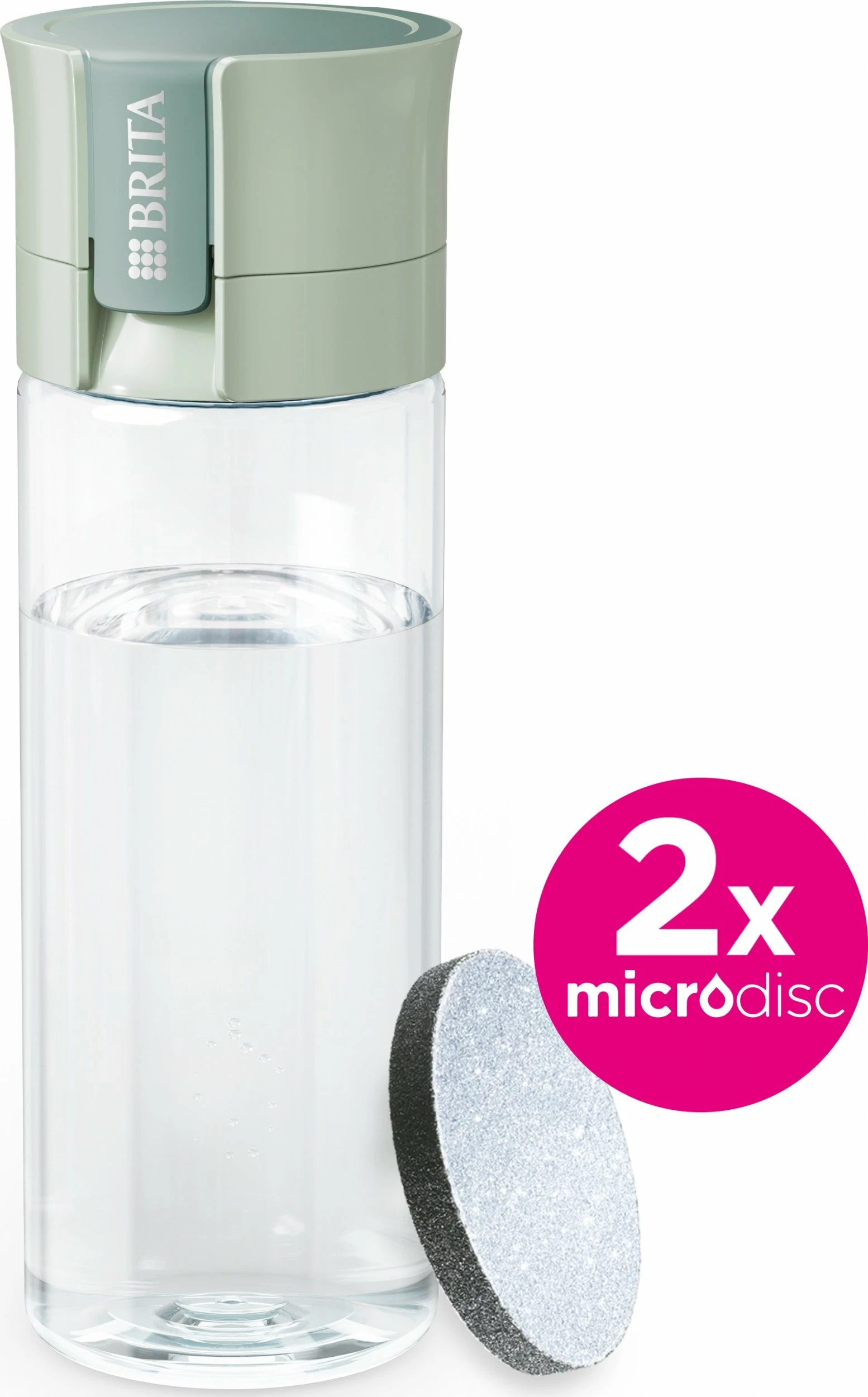 Shishe filtruese uji Brita Vital 600ml, pastel e gjelbër, me 2 MicroDisc filtra