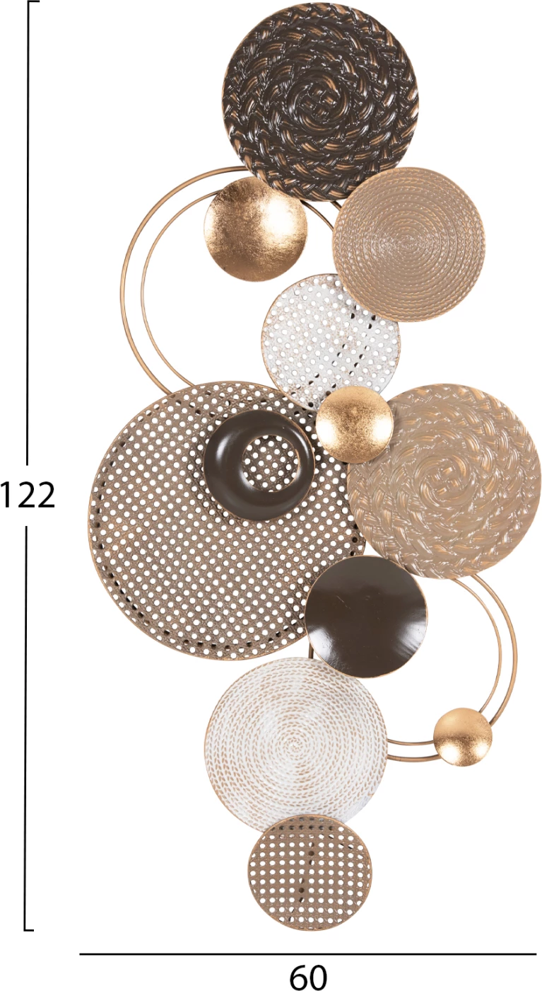 Dekor muri FH4215 metal në ngjyra të tokës 60x5x122 cm