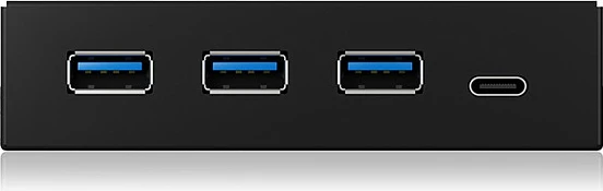 Hub USB ICY BOX IB-HUB1418-i3, panel i përparmë për kasë, 3x USB-A 3.2 Gen 1, 1x USB-C, i zi