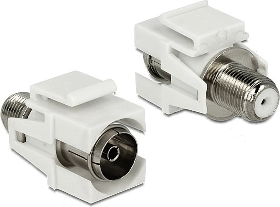 Modul Keystone adapter antene DeLOCK 86334, IEC në F, i bardhë