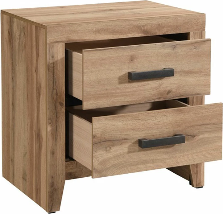 Komodinë natyrale me 2 sirtarë, 58x41x62