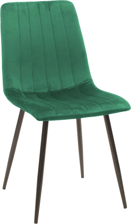 Tavolinë me karrige Balou-Noor, set 5 copë, MDF i zi, karrige kadife të gjelbra, D120x73cm