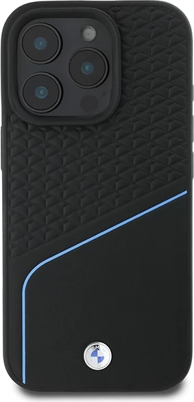 Mbështjellës, BMW, Signature Leather Textured & Line MagSafe, për iPhone 16 Pro, i zi