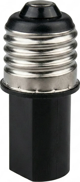 Adapter për llambë Synergy21 E27 në E14, soket konvertues, zi/argjend