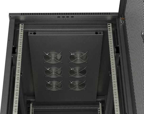 Kabinet rack LANBERG 19" 27U 600x1000mm, në këmbë, dyer të shpuara, i zi