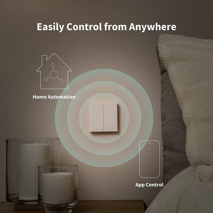 Switch muri smart Aqara H1 EU WS-EUK01 DOUBLE, Zigbee 3.0, me neutral, double switch, i bardhë