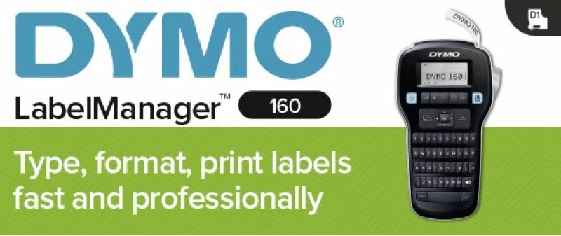 printer etiketa Yakimasport DYMO LabelManager 160 QWERTZ, argjendtë/zi