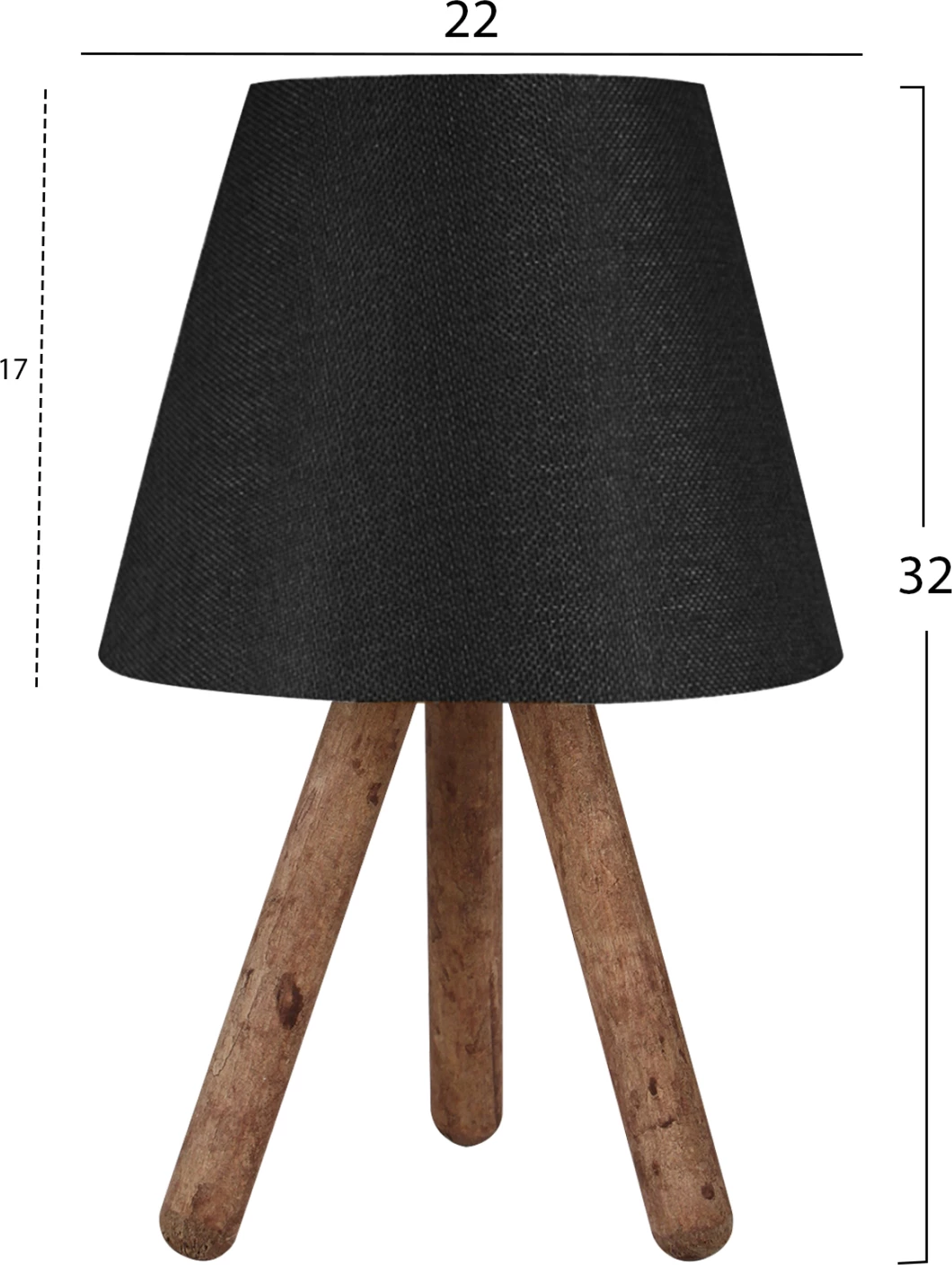 Llambë tavoline moderne, ngjyrë e zezë-kafe, FH7598.03