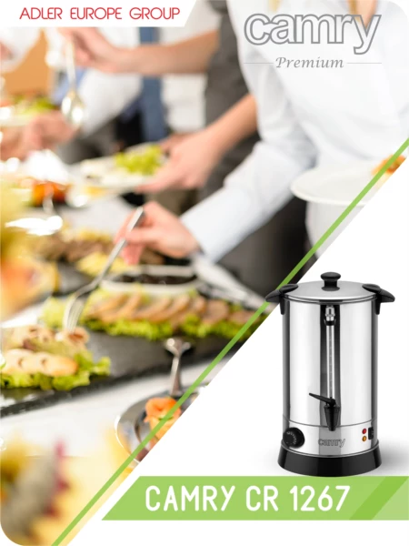 Bojler elektrik uji CAMRY CR1267 8.8L 950W inox, argjendtë/zi
