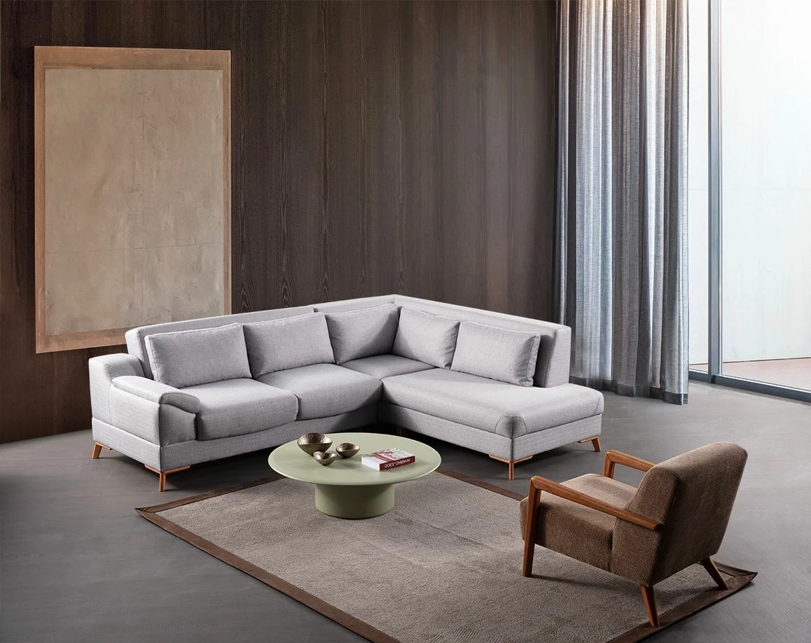 Kënd divan-krevat Atelier del Sofa, ngjyrë gri, (L2 + Chl djathtas)