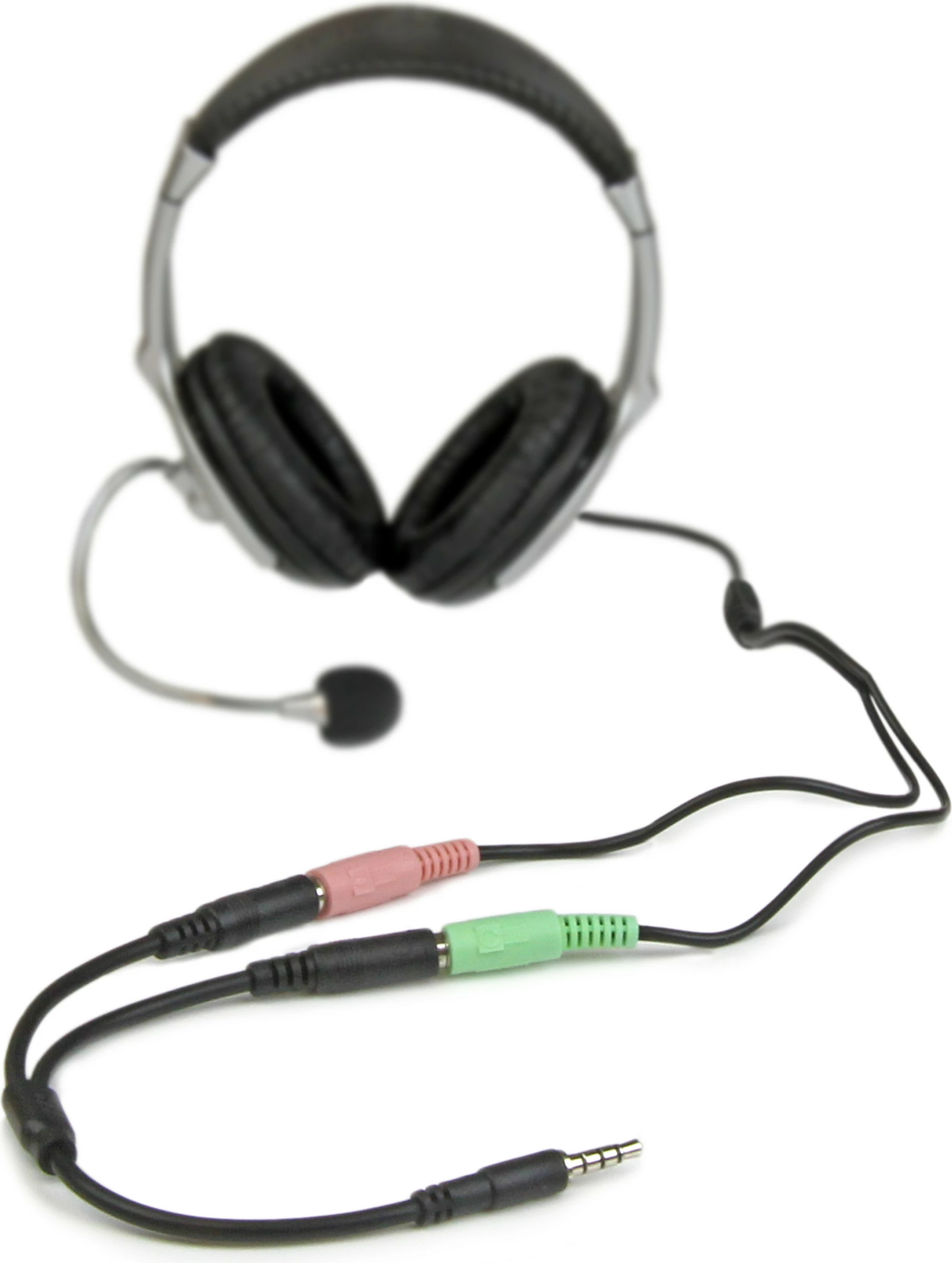 Adapter kufje StarTech MUYHSMFF, 3.5mm (4-pin) në 2x 3.5mm (audio + mikrofon), 0.2m, i zi