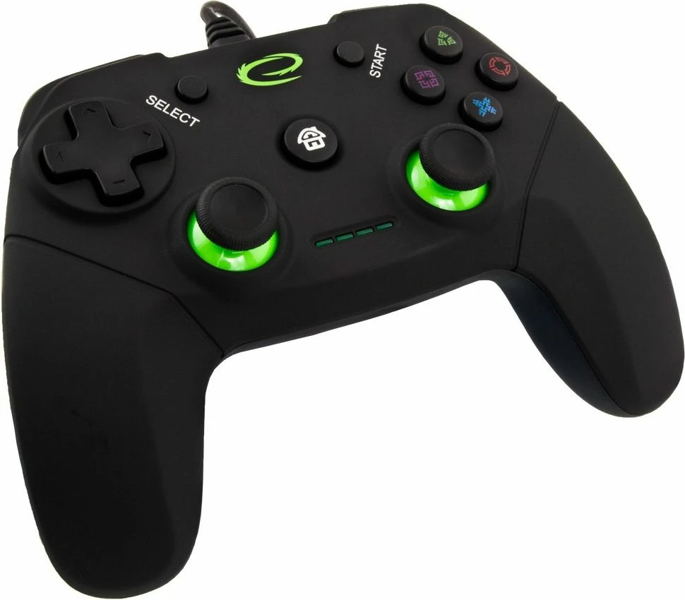 Gamepad Esperanza Vanquisher EGG110K, me kabllo 1.5 m, për PC/PS3, vibrim, i zi