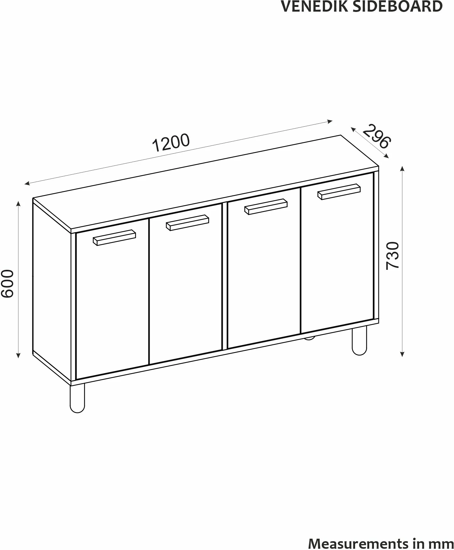 Konsol Skye Decor, Venedik, anthracite