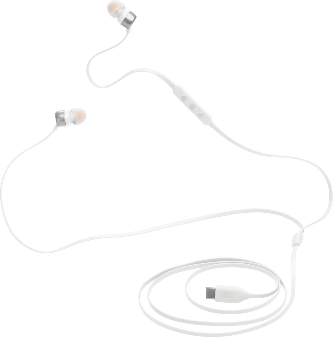 Kufje JBL Tune 310C USB-C in-ear me mikrofon, kabllo 1.2 m, të bardha
