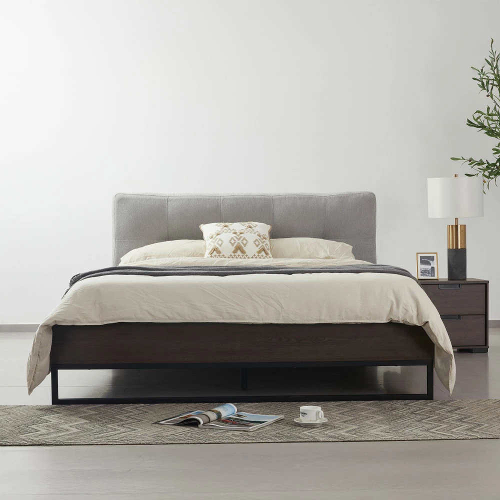 Krevat Inspire, për dyshek 160x200cm, ngjyrë arre, 160x200cm