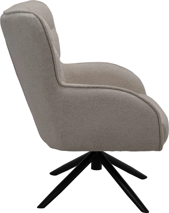 Karrige rrotulluese Fremilia, stof gri-bezhë, 75x80x94cm