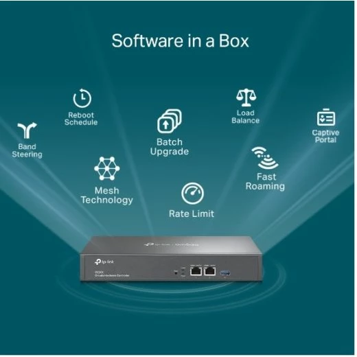 Kontroller cloud TP-LINK Omada OC300, 2x Gigabit, USB 3.0, kasë metalike gri
