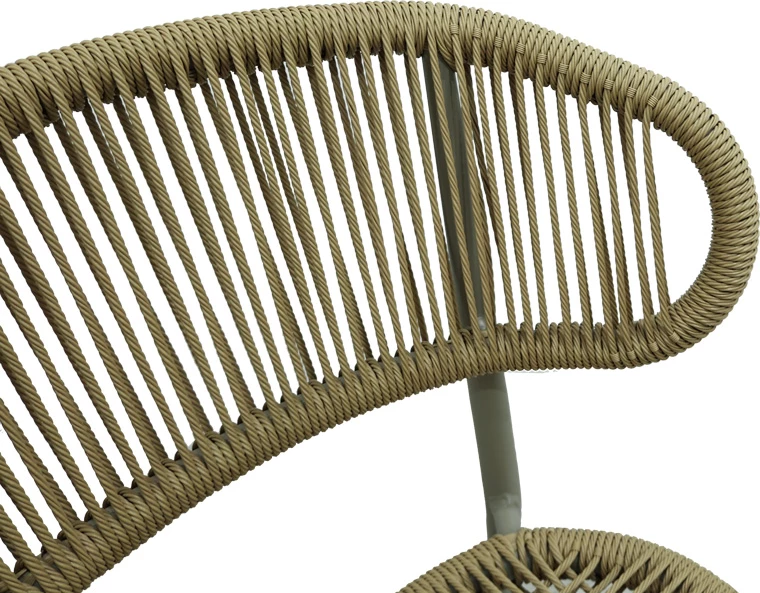 Karrige alumini-pe rattan Agus e grumbullueshme, ngjyrë kafe, 55x63x77cm