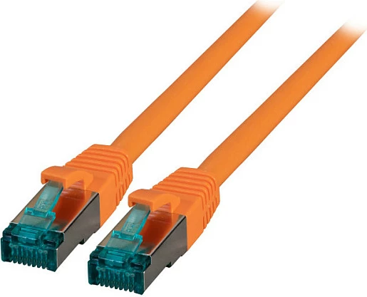 Kabllo rrjeti EFB Elektronik MK6001.0,25O, Cat6a, 0.25 m, S/FTP, RJ45-RJ45, 10GbE, portokalli