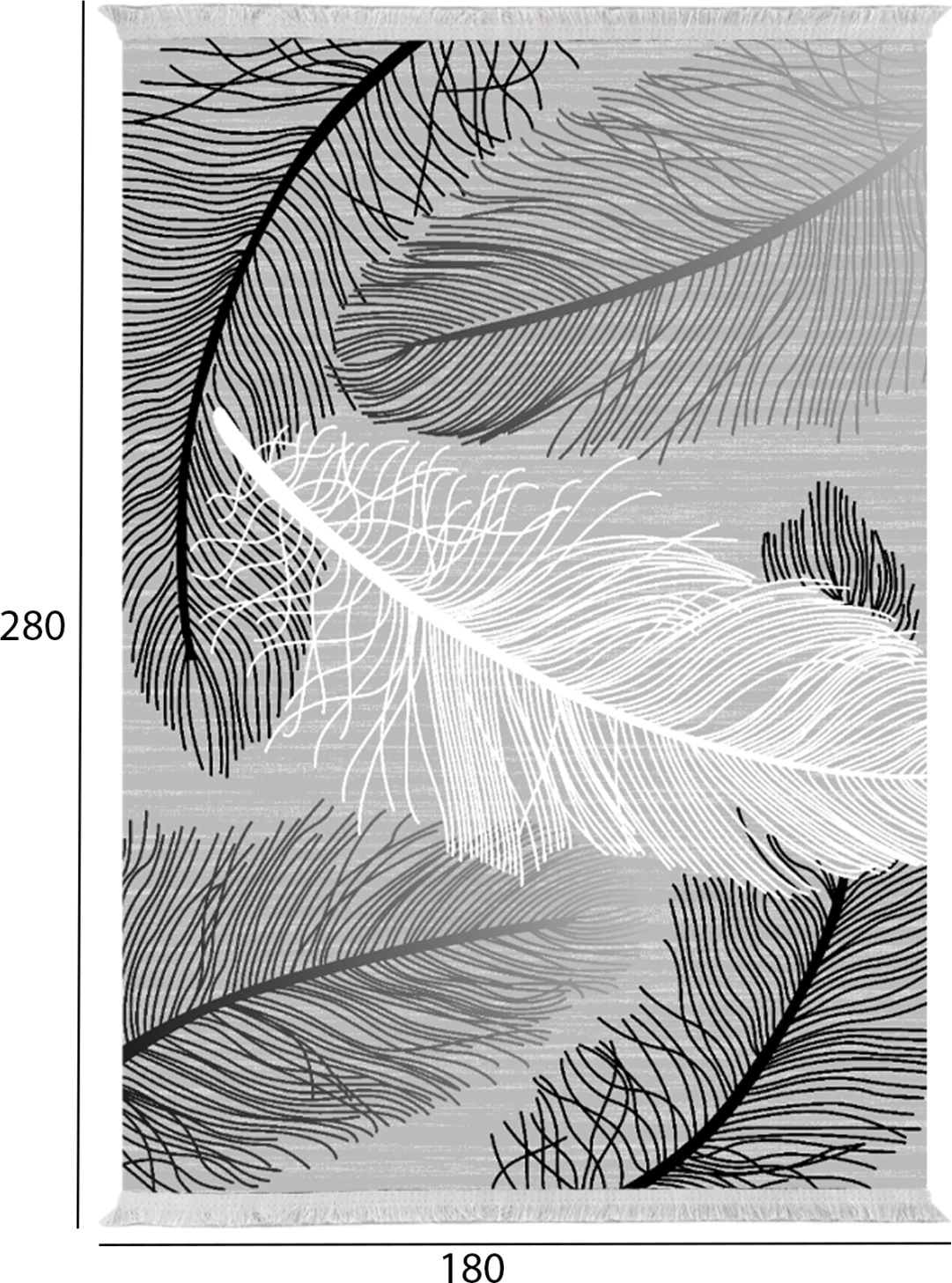 Tepih për dhomë ndeje me fransha, JOSIANE, FH7723.38, 180x280