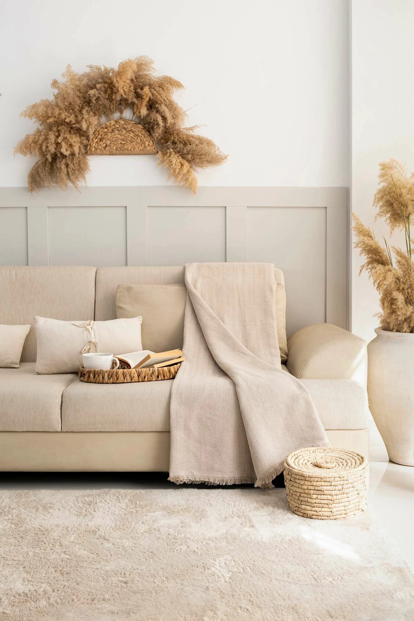 Mbulesë divani L'essentiel, ngjyrë bezhë, Rio, 180x300cm