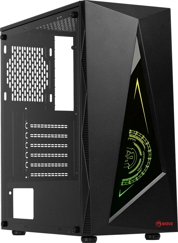 Kasë Marvo CA-119 ATX mid-tower, RGB, xham i temperuar, e zezë