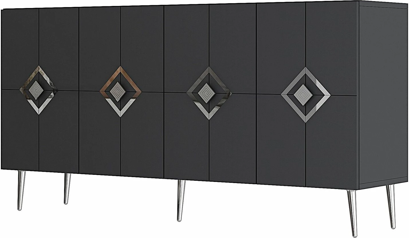 Konsol Skye Decor, ngjyrë antracit, argjend, KB150