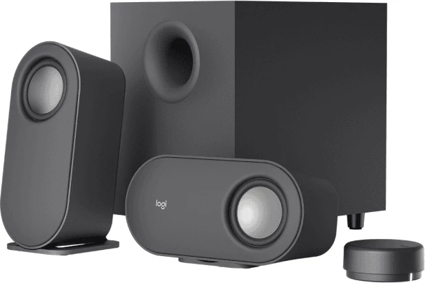 Altoparlantë Logitech Z407 980-001348 2.1 me nën-bas, Bluetooth dhe dial kontrolli pa tela, gri