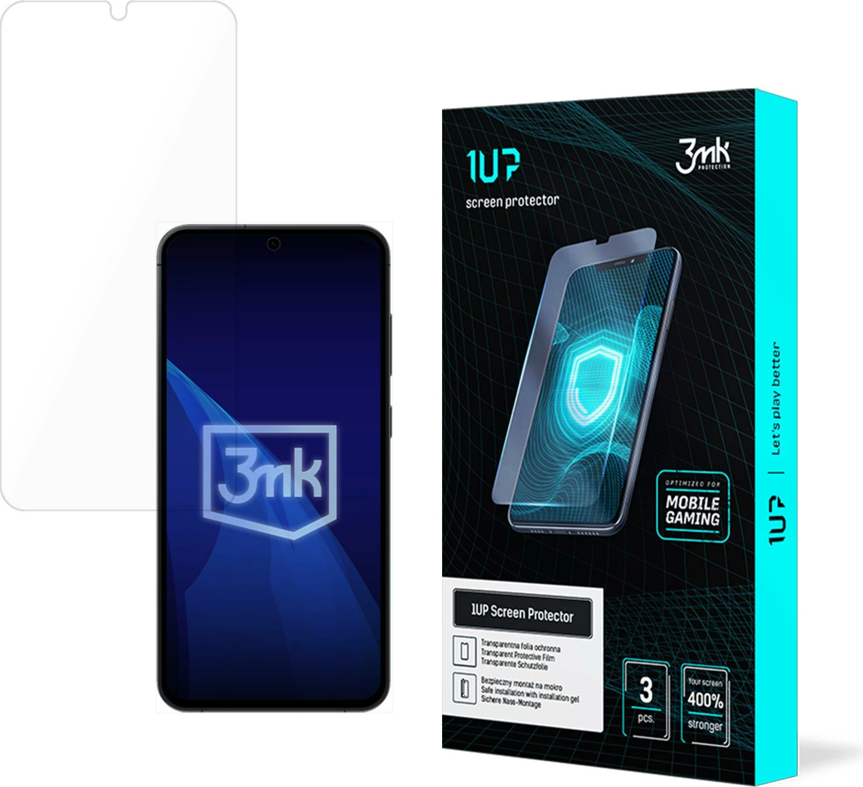 Folje mbrojtëse 3mk 1UP për Samsung Galaxy S25, set 3 copë