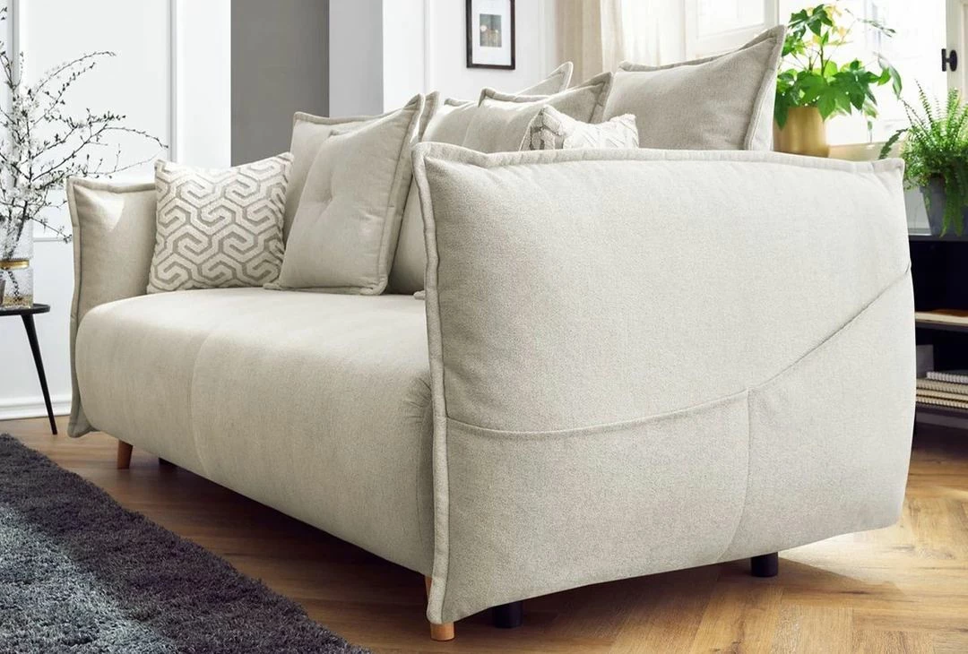 Divan-krevat treshe, ngjyrë krem, Puffy, Atelier del Sofa